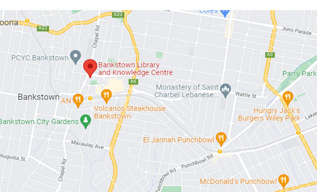 Bankstown Library and Knowledge Centre, 80 Rickard Rd, Bankstown NSW - map