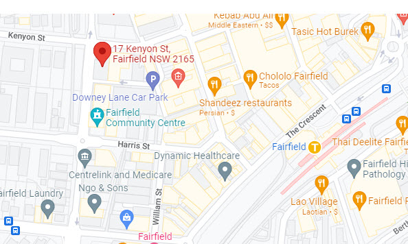 Fairfield City HQ, 17 Kenyon St, Fairfield NSW - map