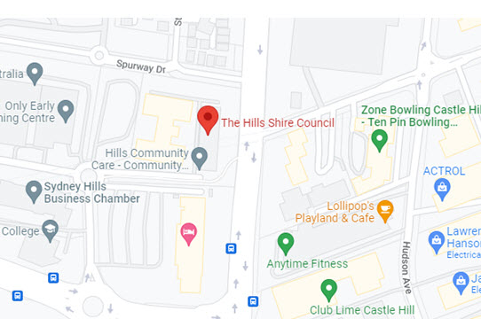 The Hills Shire Council, 3 Columbia Ct, Baulkham Hills NSW - map