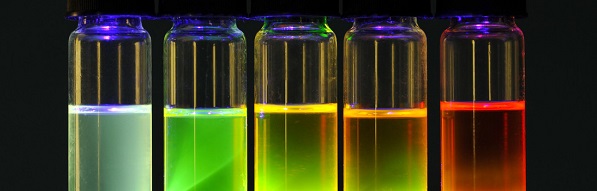 Coloured liquid in jars
