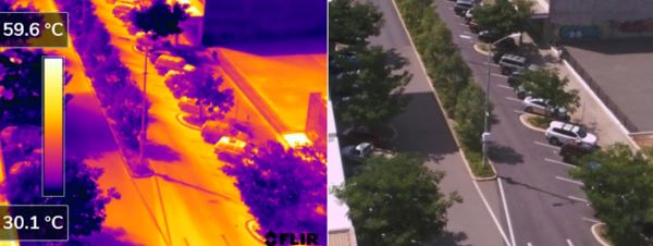 Thermal image of greening down Cavenagh Street