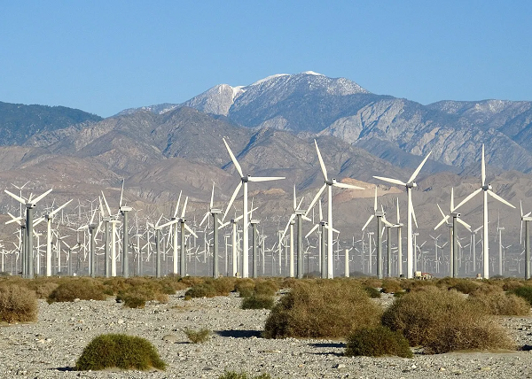 San Gorgonio Pass wind farm near Palm Springs California