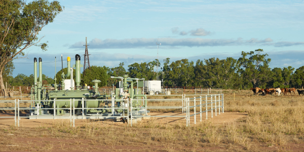 Gas well in rural paddock. 