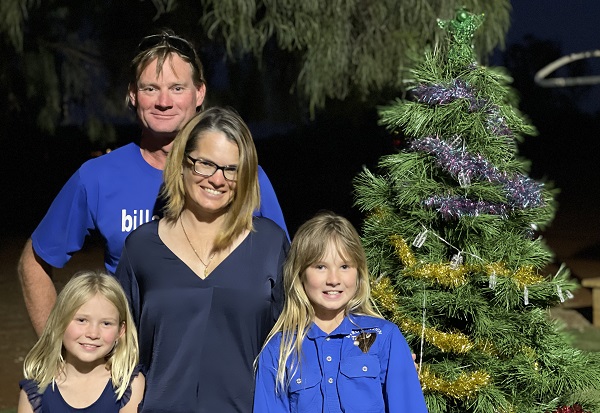 Andrew Whitmarsh and his family at the Murchison Christmas Tree gathering on the weekend.
