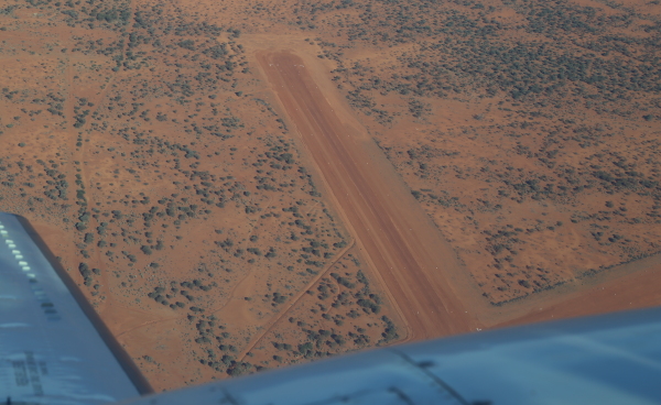 Aerial view of the Boolardy airstrip.