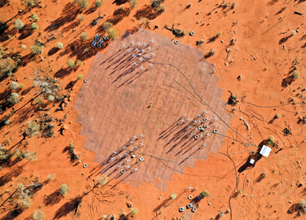 Aerial shot of the square kilometre array. 