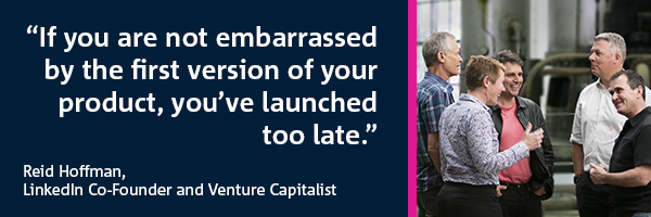 "If you are not embarrassed by the first version of your product, you;ve launched too late" Reid Hoffman, Linkedin Co-founder and Venture Capitalist