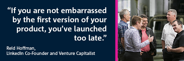 "If you are not embarrassed by the first version of your product, you;ve launched too late" Reid Hoffman, Linkedin Co-founder and Venture Capitalist