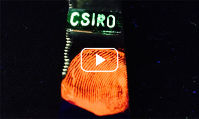 Glowing fingerprint with video play button