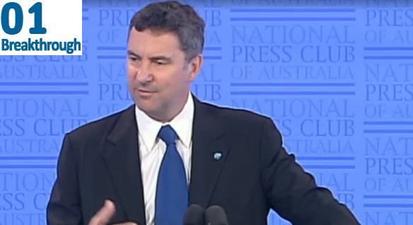 Larry Marshall speaking at National Press Club