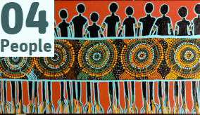 Our Knowledge, Our Way artwork: “Sharing the knowledge for caring for our Land” © Emma Burchill