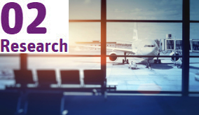 aeroplane waiting for departure in airport terminal, blurred horizontal background