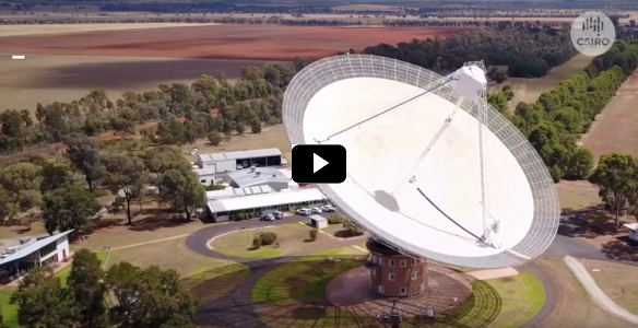 aerial view of parkes radio telescope dish