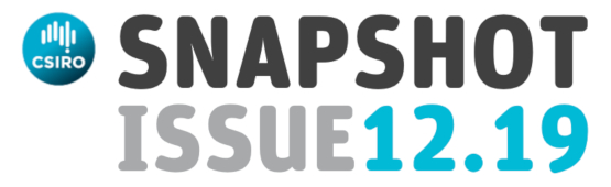 CSIRO logo and the words Snapshot issue 12.19