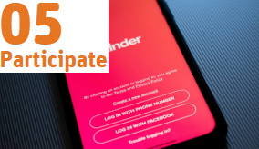 phone with tinder app open