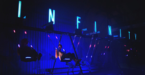 The Infinity swing at night