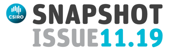 CSIRO logo and text reading Snapshot Issue 11.19