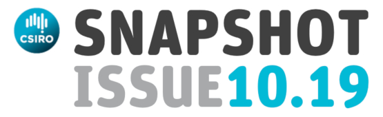 Newsletter banner with CSIRO logo and the words: Snapshot Issue 10.19