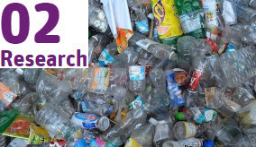 A close up of lots of plastic bottles