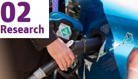 Close up of hand filling fuel tank of car
